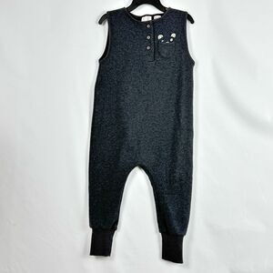 Zara Baby Gray Sleeveless Romper One Piece 3–4Y 104cm Bear Pocket Knit
